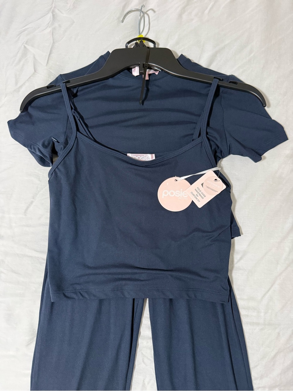 NWT Posie Three-Piece Navy Blue Workout Set